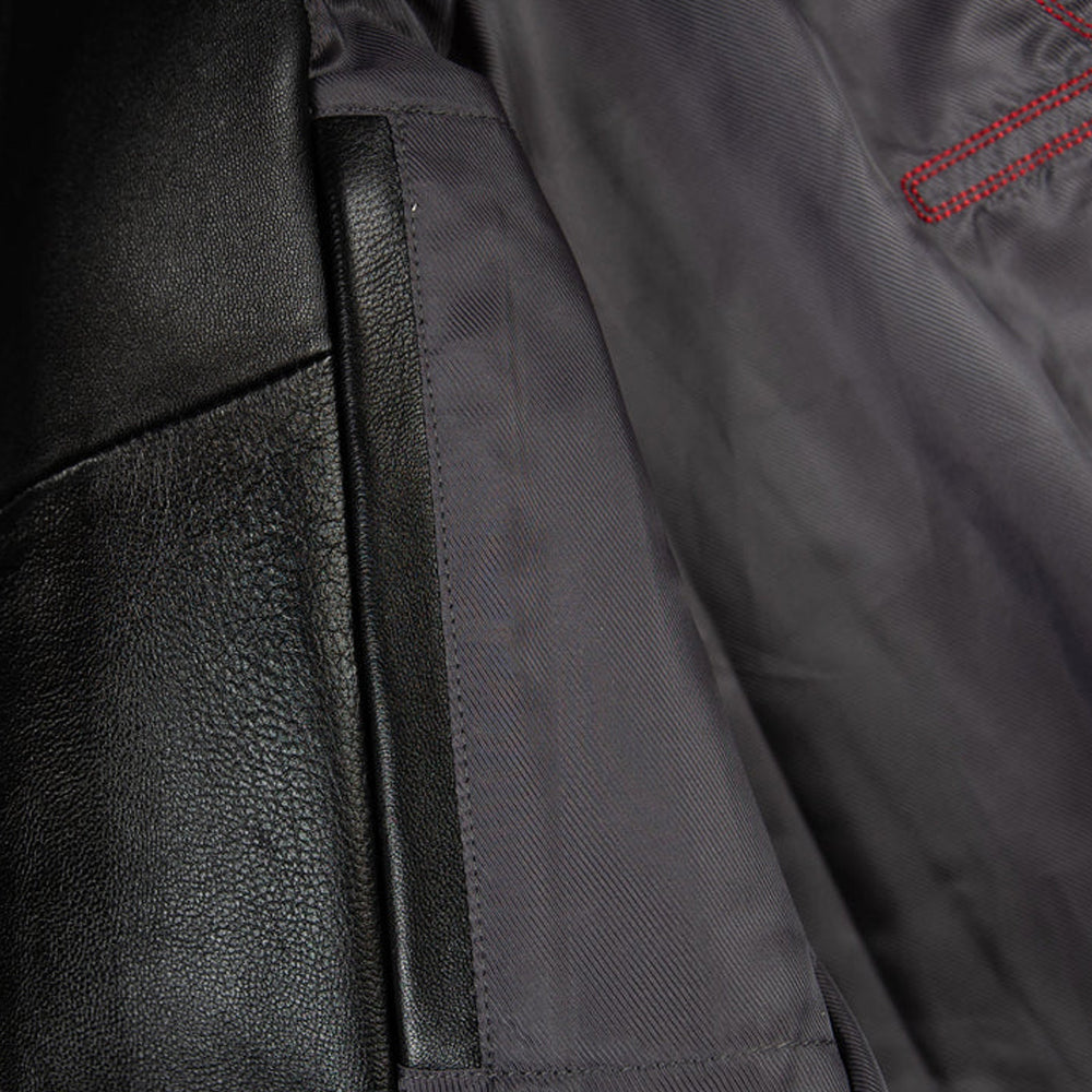 Pelle Pelle premium leather jacket interior satin lining detail for comfort and durability