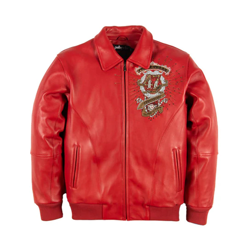 Pelle Pelle 47th Anniversary Collector Series red leather jacket front view