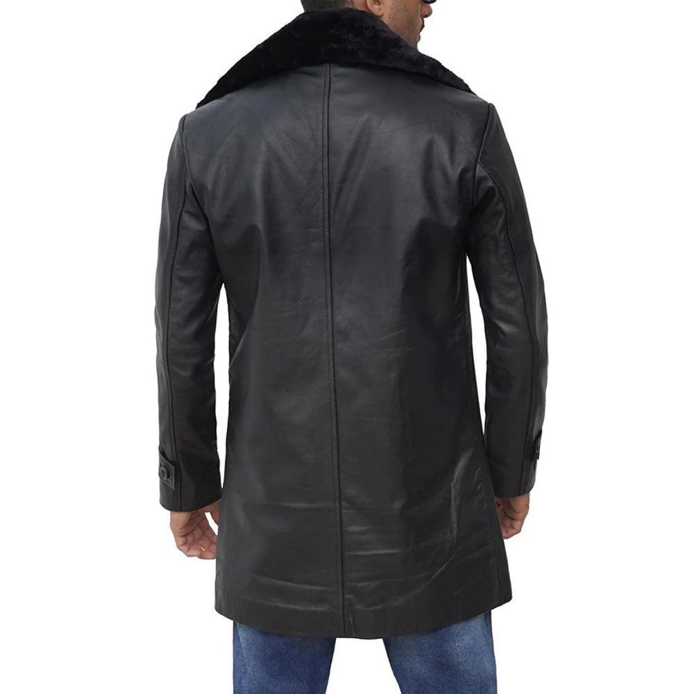 New Men's Shearling Leather Coat