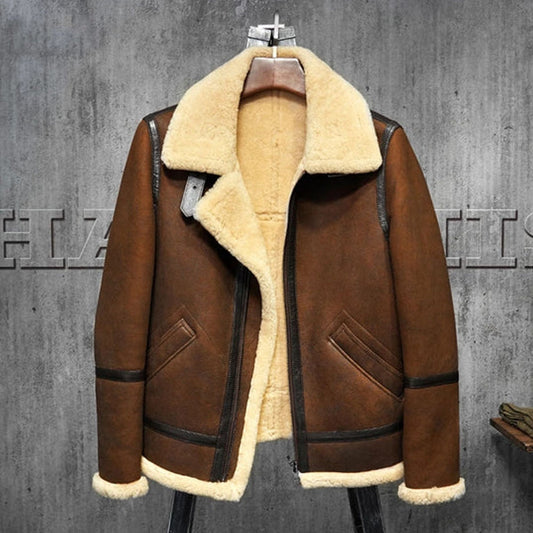 Men's B3 Shearling Dark Brown Leather Jacket