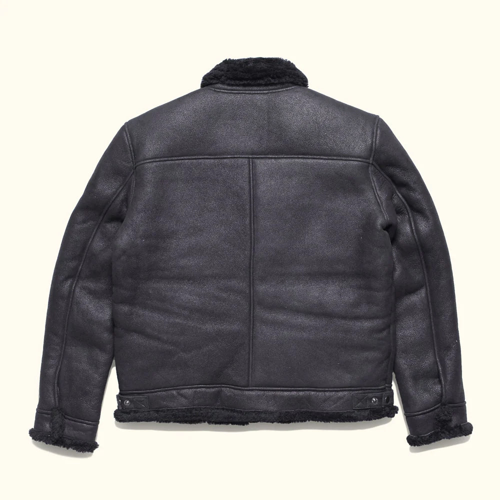 New Black Aviator Limited Edition B3 Bomber Shearling Leather Jacket