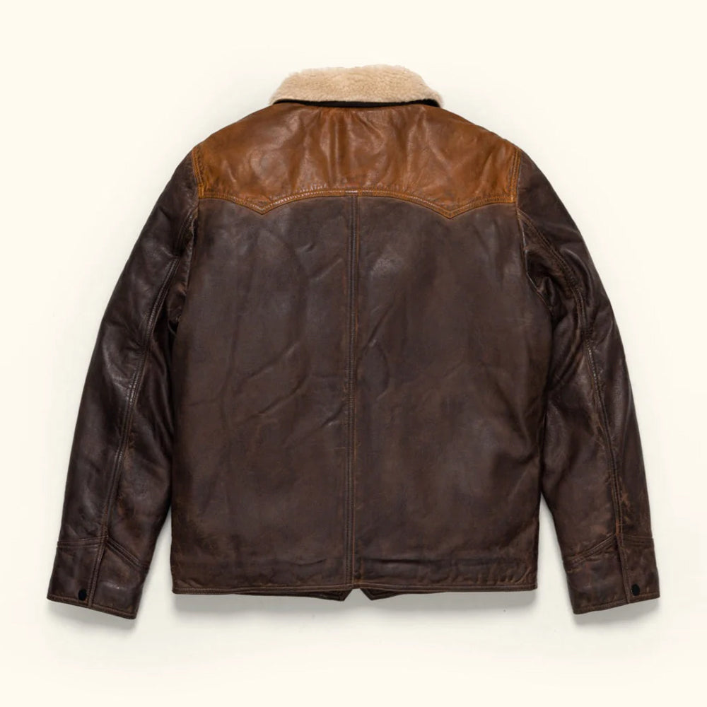 Brown Sheepskin Pilot Shearling B3 Bomber Leather Jacket