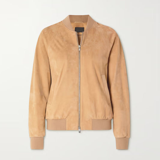 New Beige Western Women's Suede Leather Jacket