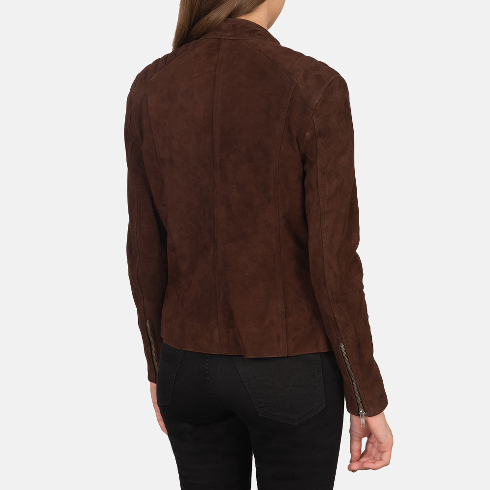 New Kelsee Mocha Western Suede Jacket Women