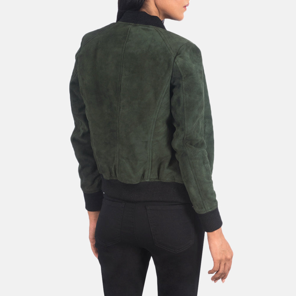 New Women Green Western Leather Suede Jacket