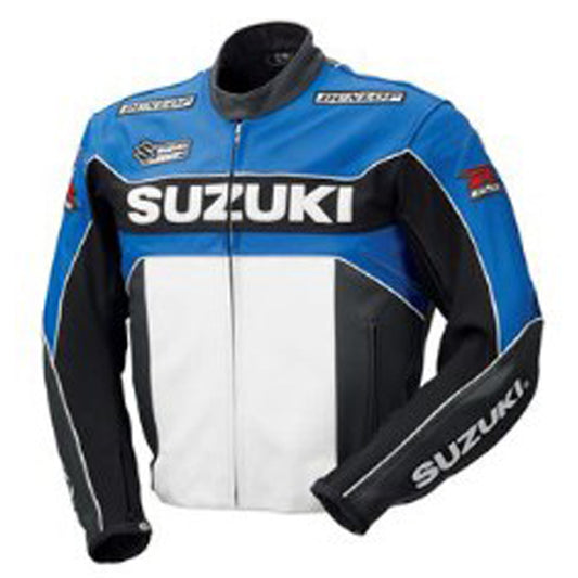 New Men Branded Suzuki Motorbike Racing Leather Jacket