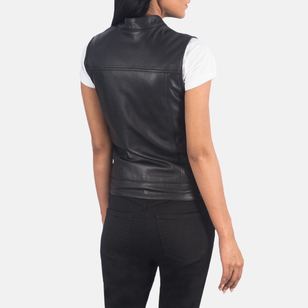 Women's Lambskin Moto Leather Vest