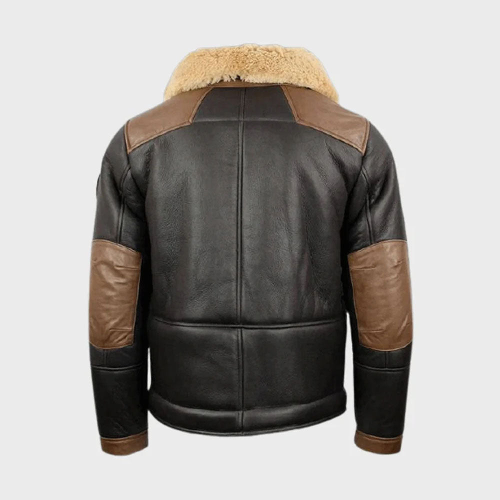 Mens Shearling Black B3 Bomber Jacket