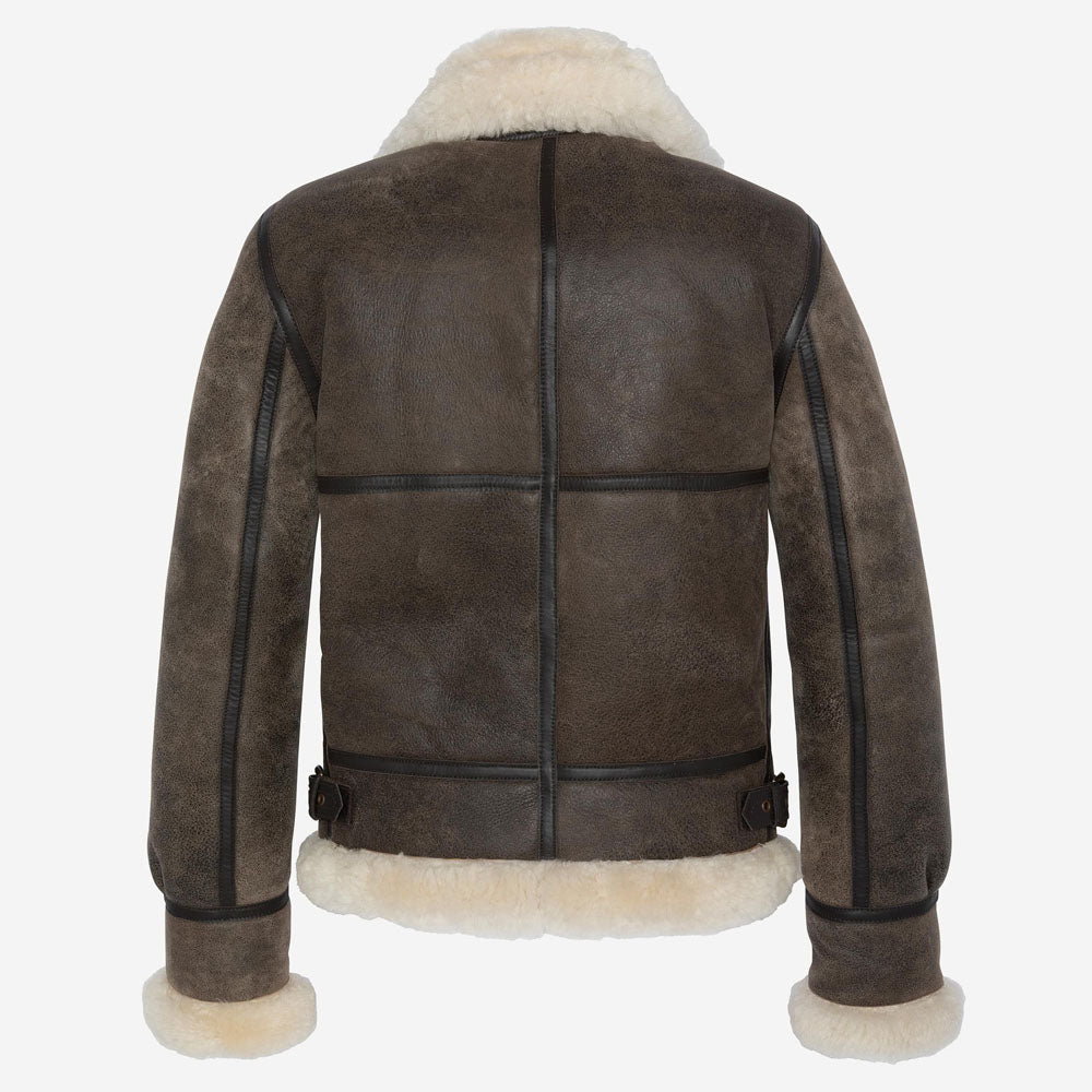 Women Brown Shearling B3 Bomber Sheepskin Leather Jacket