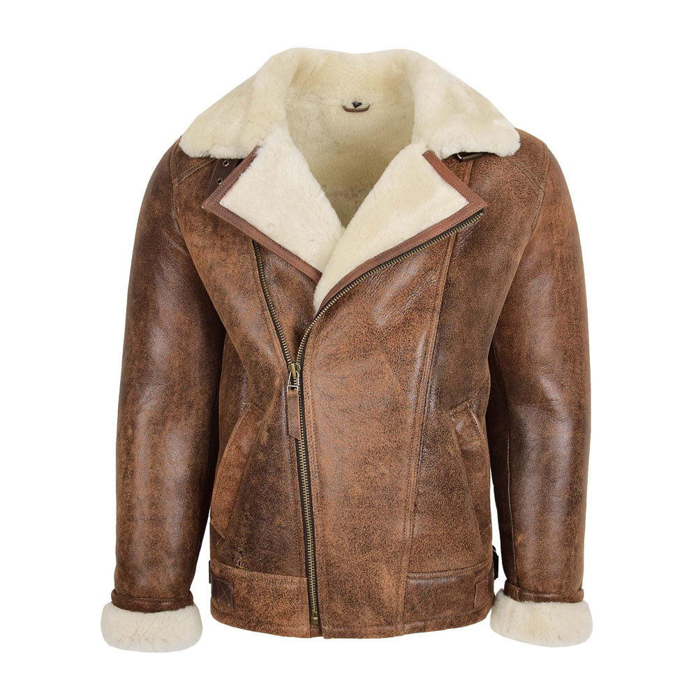 Sheepskin Jacket - Fur Leather Jackets - Mens Shearling Jacket#N ...