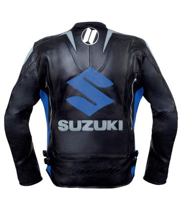 New Suzuki Black Motul Motorbike Leather Racing Jacket for Men