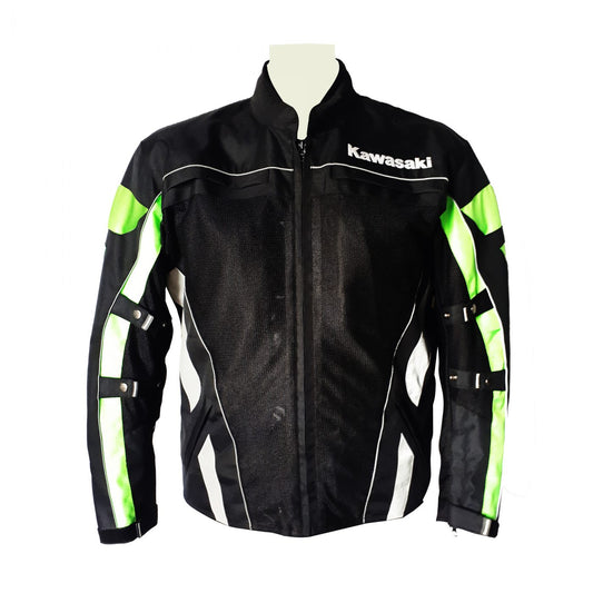 New Men Kawasaki Motorcycle Leather Biker Jacket