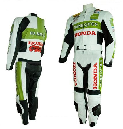 New Multi-colour Honda Hannspree Motorbike Leather Sports Suit For Men