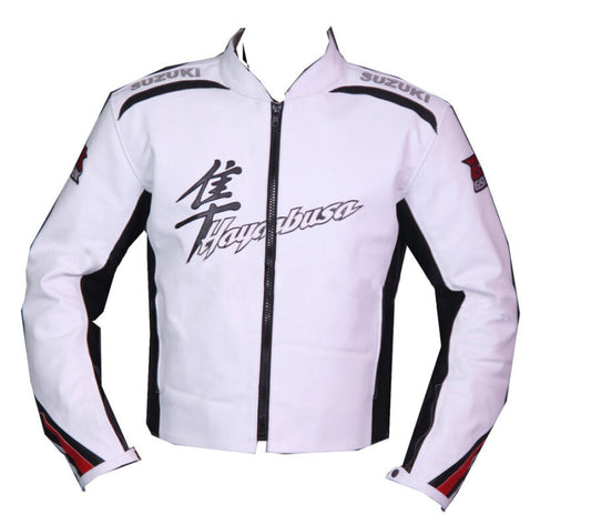 New Men Suzuki Hayabusa Motorbike Genuine Leather Jacket