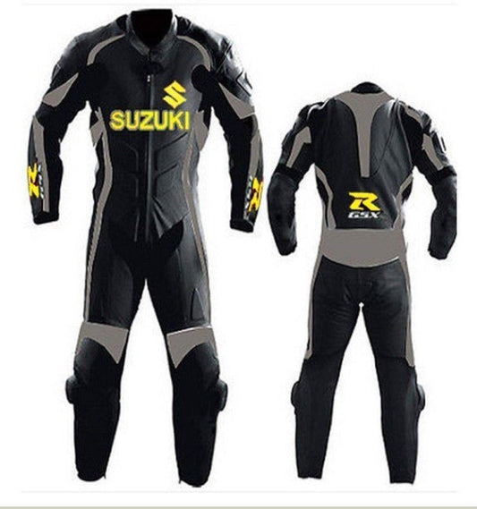 New Men’s Genuine Leather Suzuki Motorcycle Sports Riding & Racing Suit