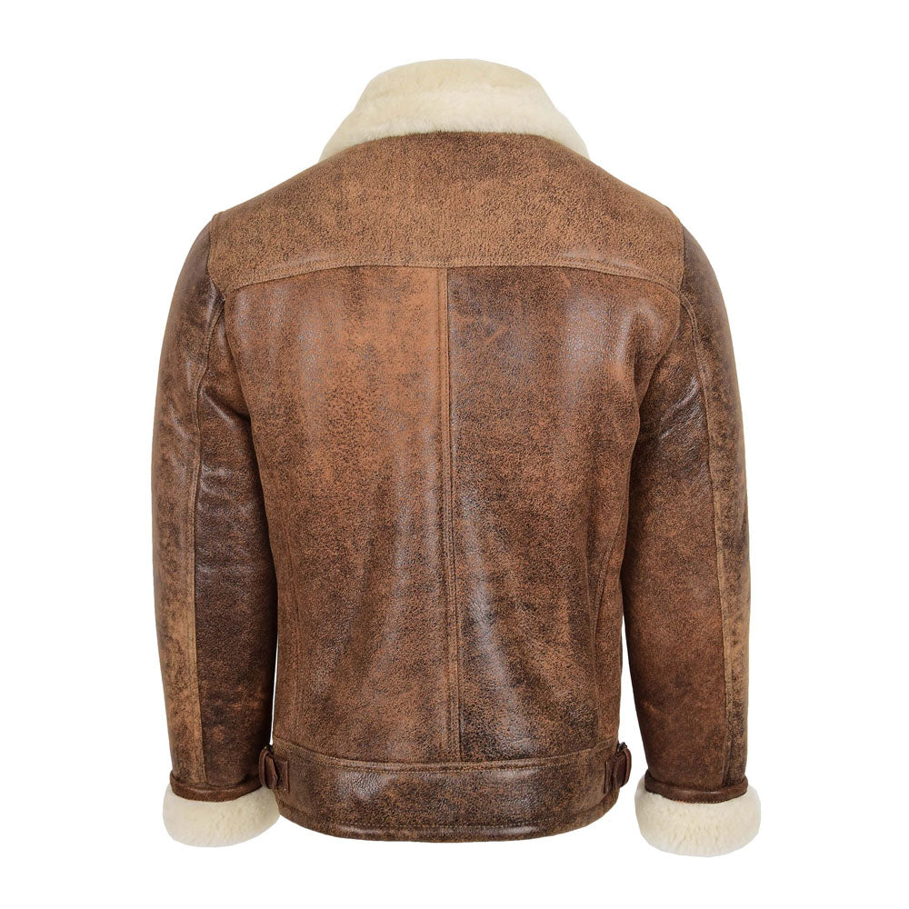 Sheespkin Bomber Pilot Fur Shearling Leather Jacket