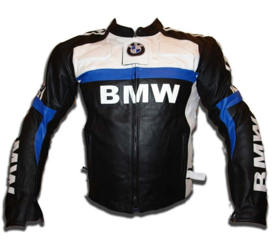 New Men BMW Branded  Racing Motorbike Leather Jacket With Multi-Colors