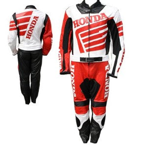New Men Red and Black&White Branded Honda Motorbiker Leather Motogp Suit