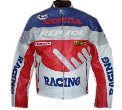 New Men Honda Motorbike Leather Racing Jacket