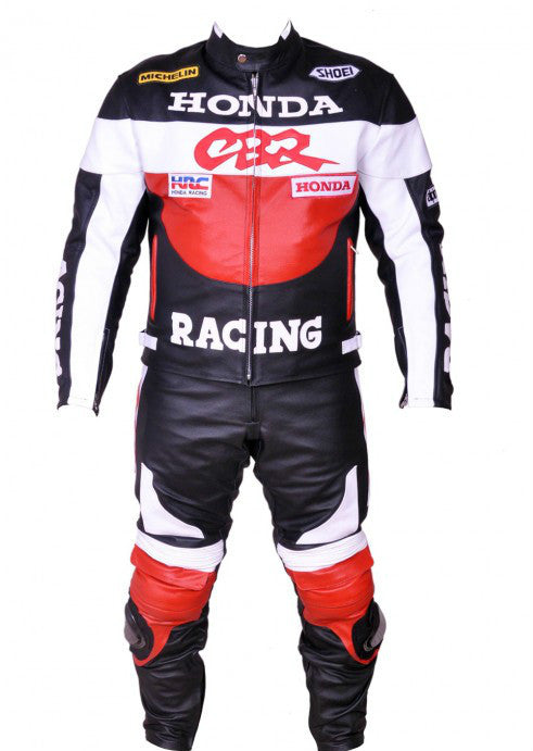 New Men Honda CBR Motorbike Racing Leather Biker Suit With Multicolour