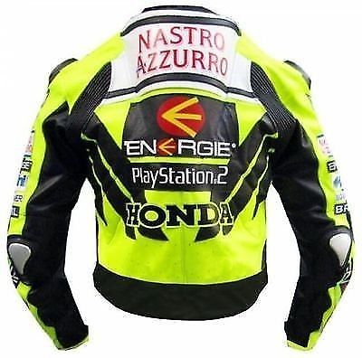 New Men Honda Nastro Azzurro Motorbike Sports Leather Jacket