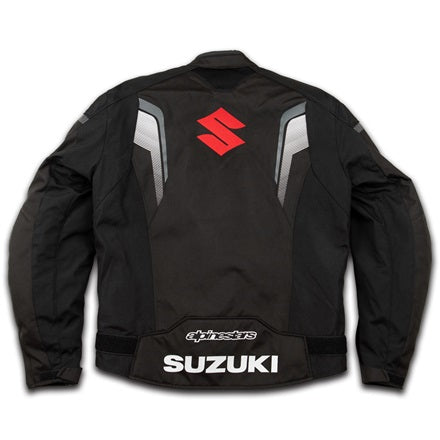 Men New Suzuki Motorcycle Leather Textile Biker Jacket
