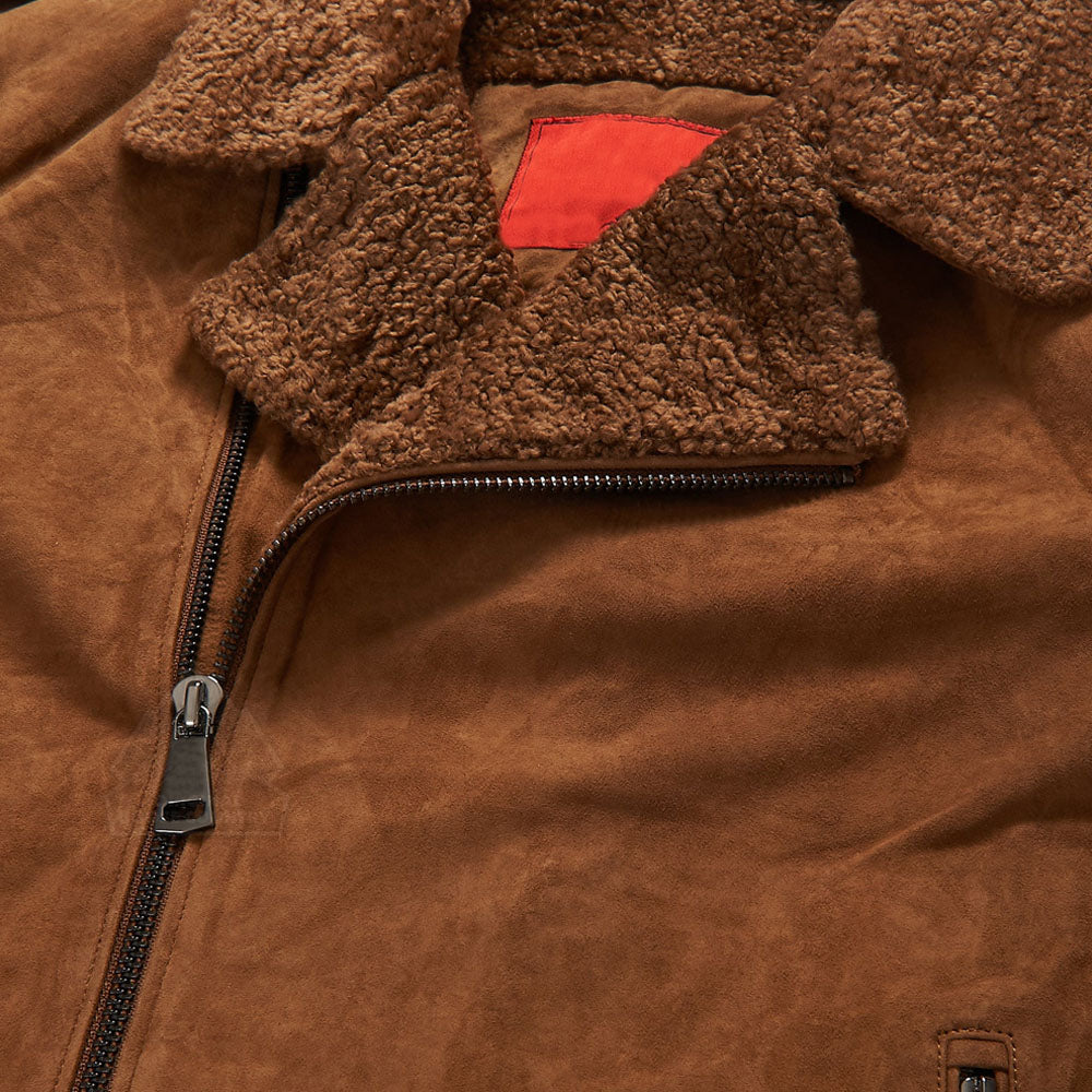 Men Aviator B3 Brown Shearling RAF Flight Sheepskin Jacket
