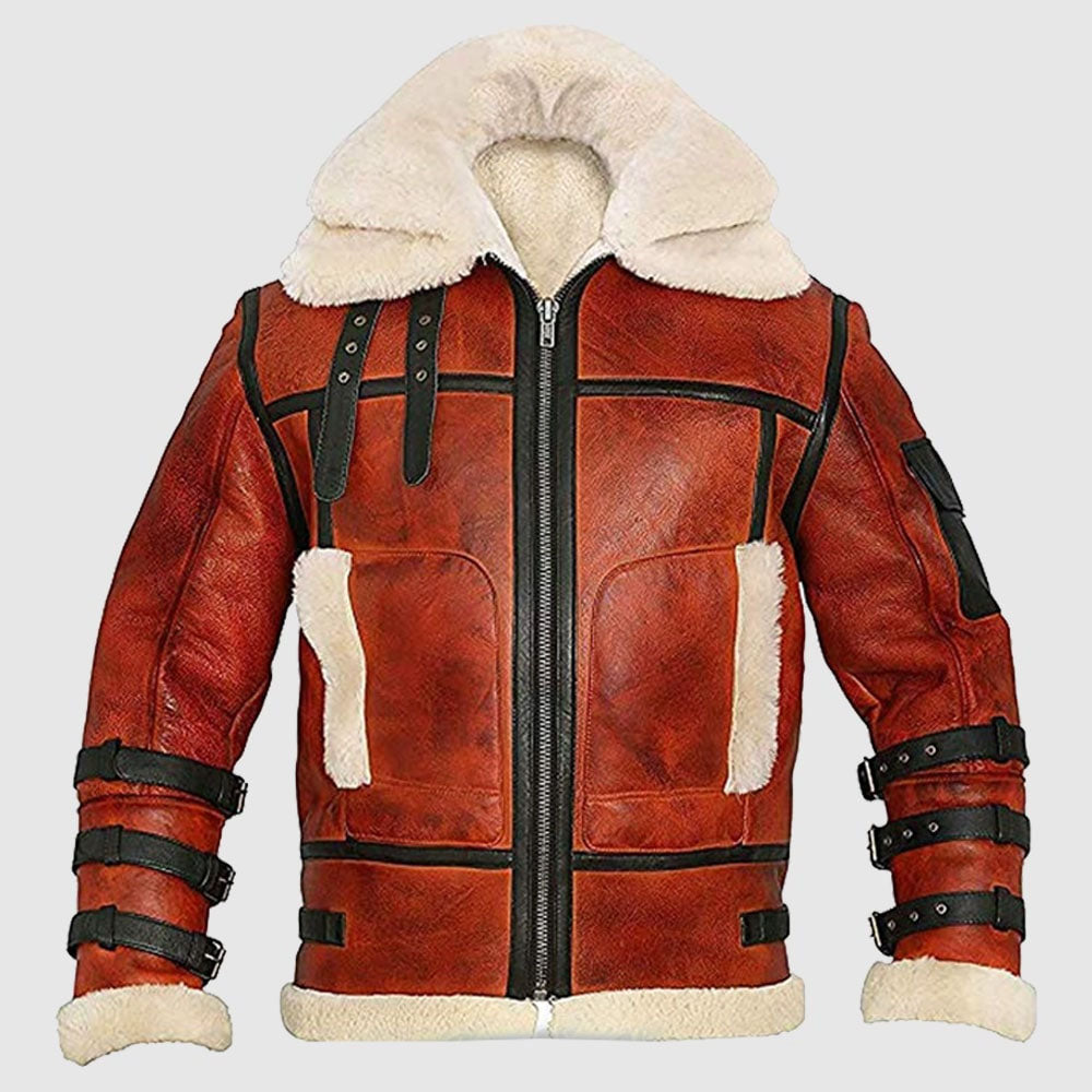 Aviator B3 Bomber RAF Sheepskin Flight Shearling Leather Jacket