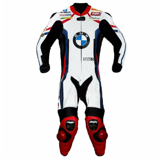New Men BMW MotoGp Motorcycle Leather Biker Racing Suit With Multicolour
