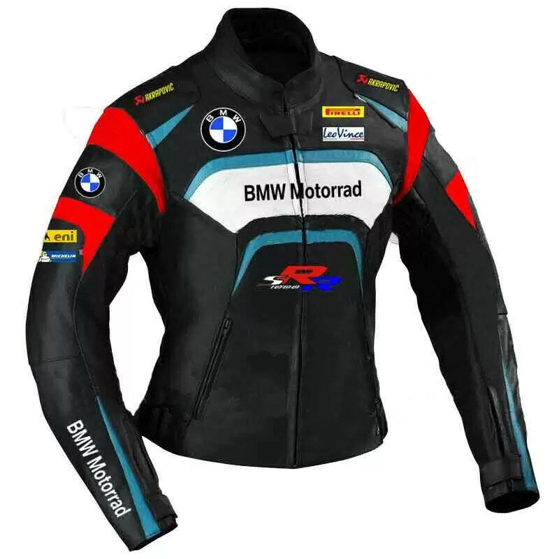 New Men BMW Motorrad Motorbiker Racing Leather Jacket By Gsxr Black