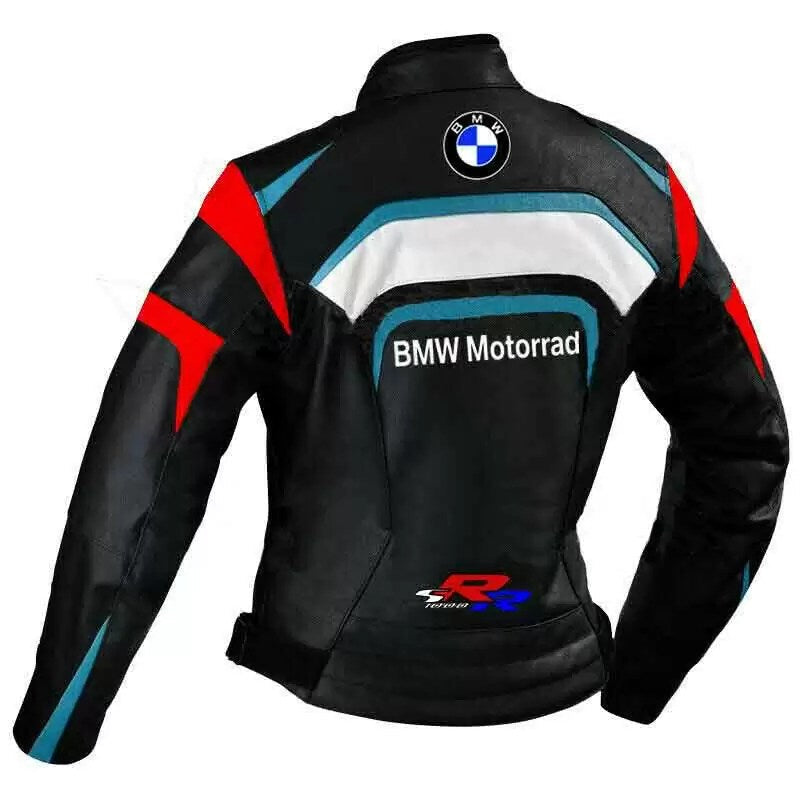 New Men BMW Motorrad Motorbiker Racing Leather Jacket By Gsxr Black