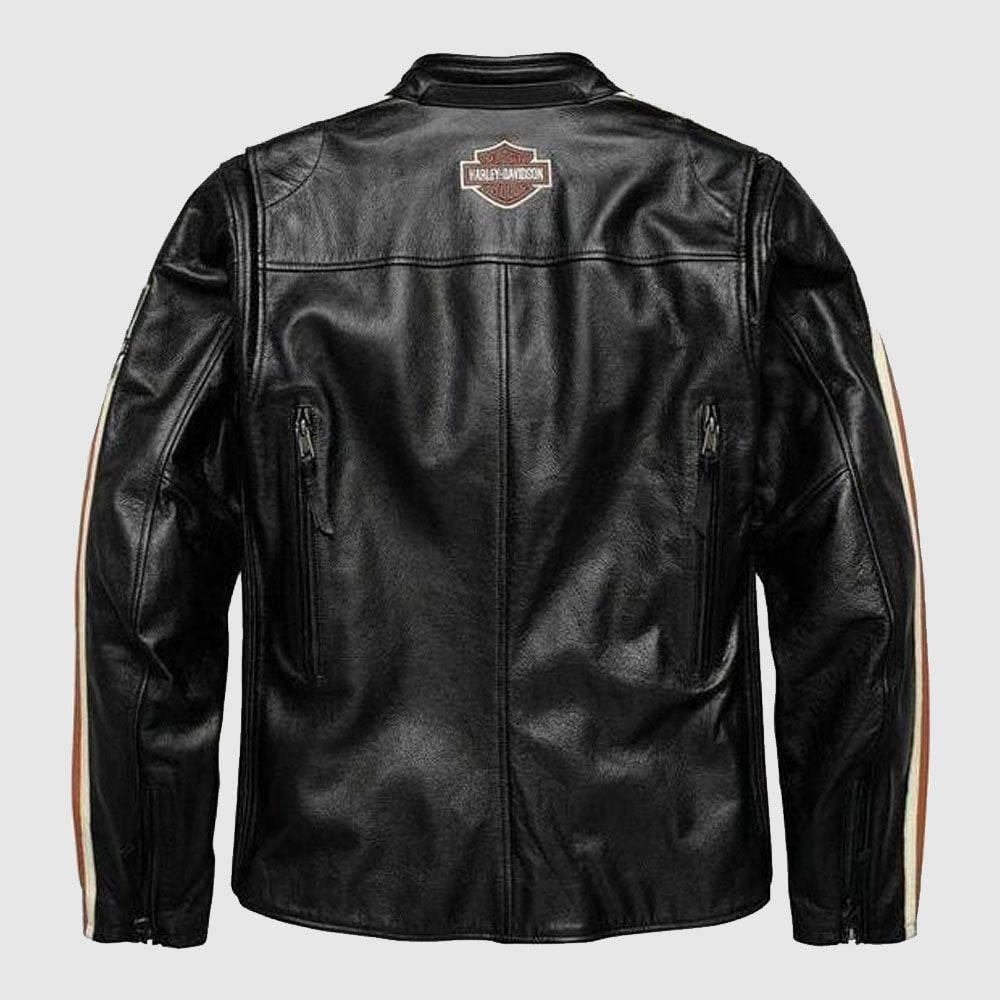 New Men Cowhide Leather Black Harley Davidson Biker Motorcycle Leather jacket