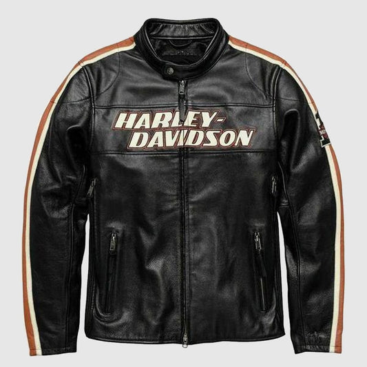 New Men Cowhide Leather Black Harley Davidson Biker Motorcycle Leather jacket