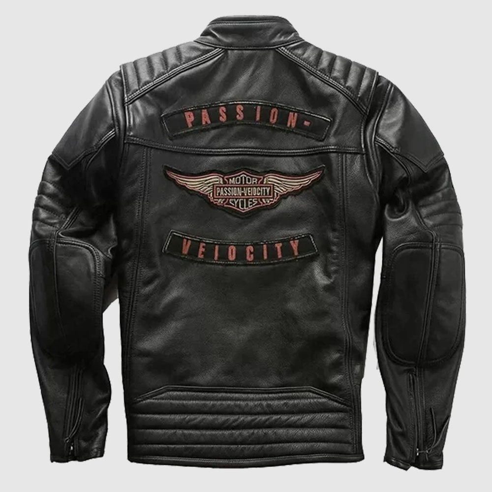 New Black Harley Davidson Motor Biker Real Genuine Leather Jacket for Men