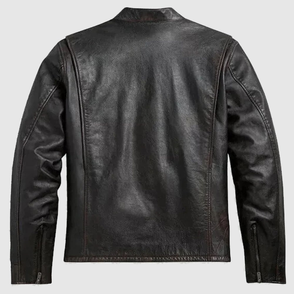 New Men Black Harley Davidson Cowhide Leather Biker Jacket