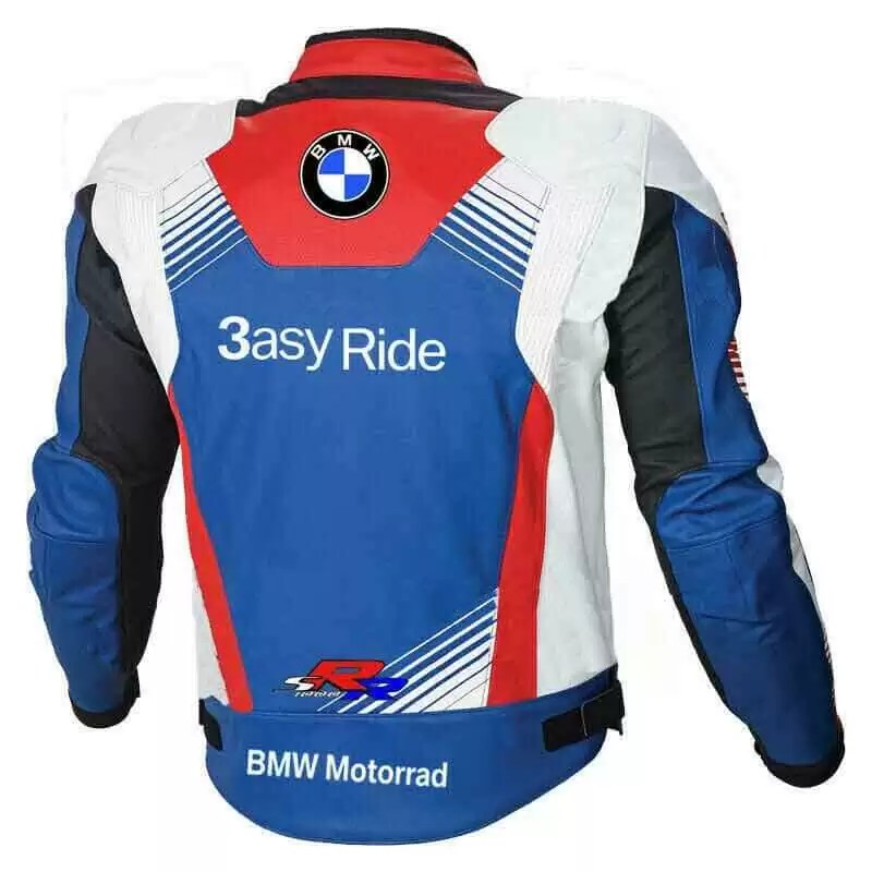 New Men Multi-Colors BMW Motorrad Motorcycle Leather Racing Biker Jacket