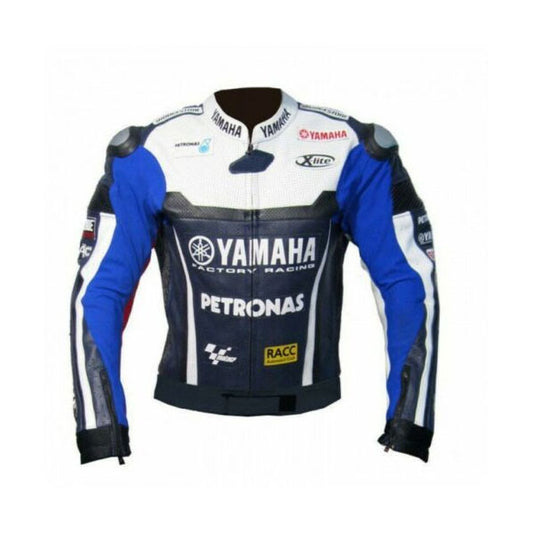 New Handmade Mens Yamaha Petronas Motorbike Racing Leather Textile Jacket  with Multi-Colors