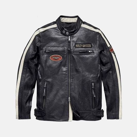 New Men Harley Davidson Command Mens Motorbike Genuine Leather Jacket