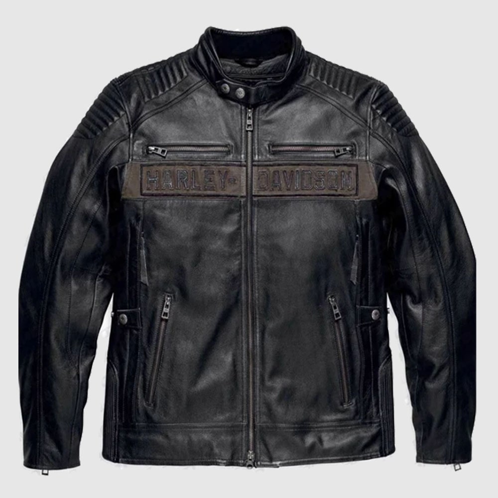 New Men Black Harley Davidson Asylum Leather Motorcycle Leather Biker Jacket
