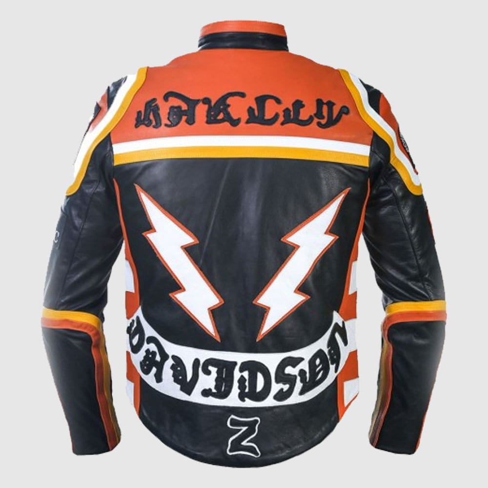 New Men Multi-colors Harley Davidson and The Marlboro Man Leather Biker Jacket