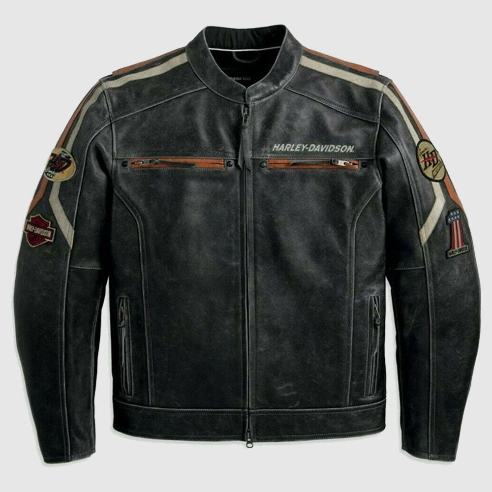 New Men Black Leather Harley Davidson Motorcycle Leather Biker jacket