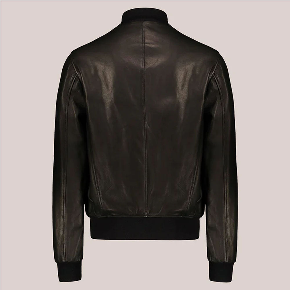 Men's Flying Military Lambskin A-1 Flight Bomber Leather Jacket