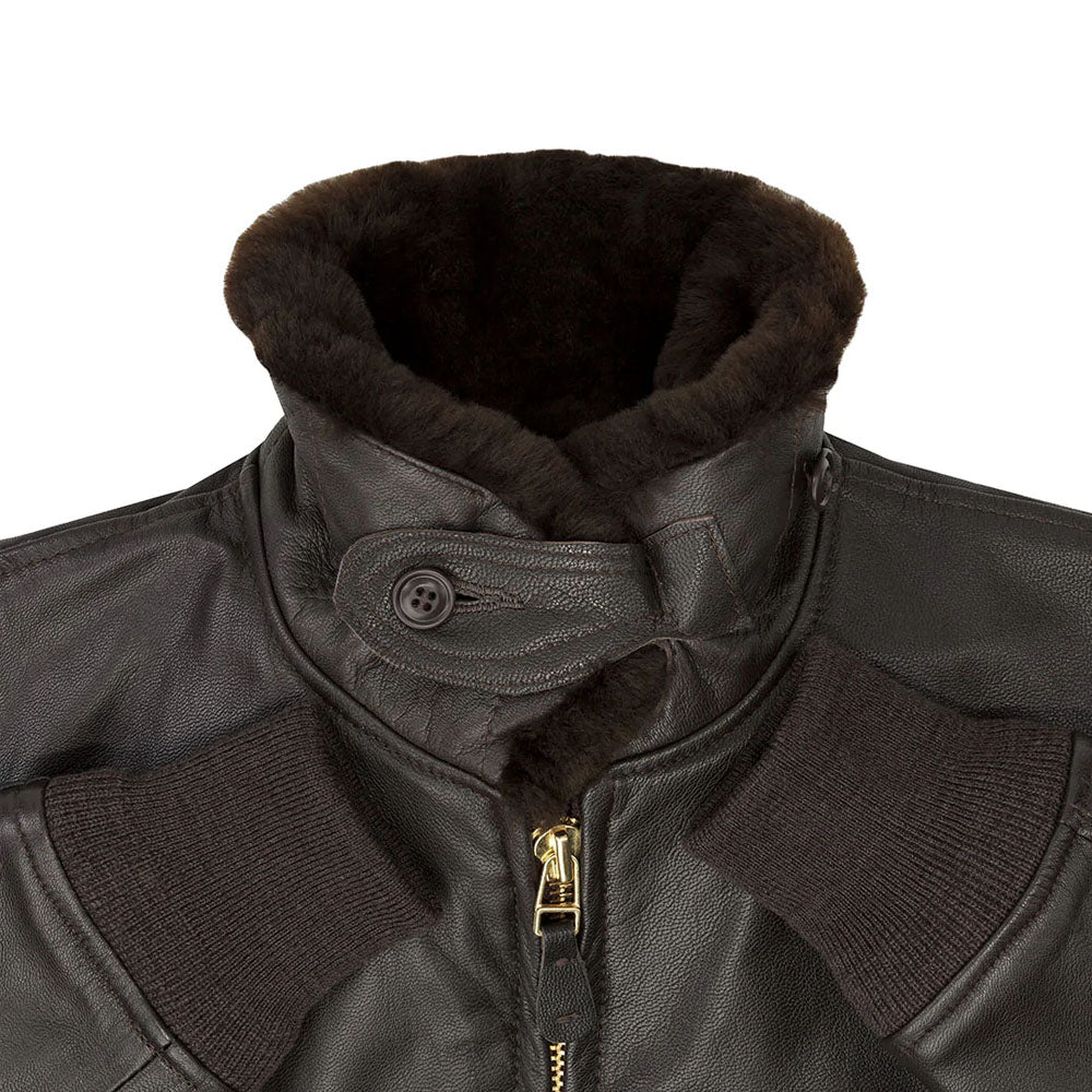 Military Airforce Fur Collar G-2 Flight B3 Brown Bomber Leather Jacket