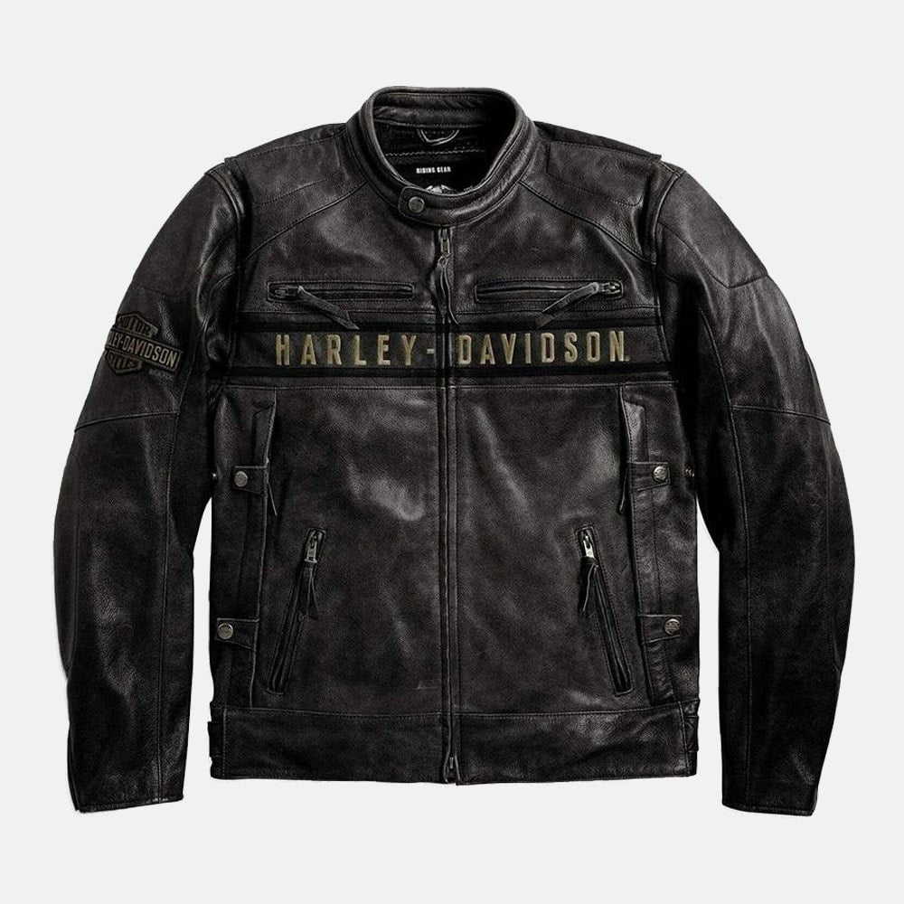 New Men Black Harley Davidson Motorcycle Vintage Leather Biker Jacket