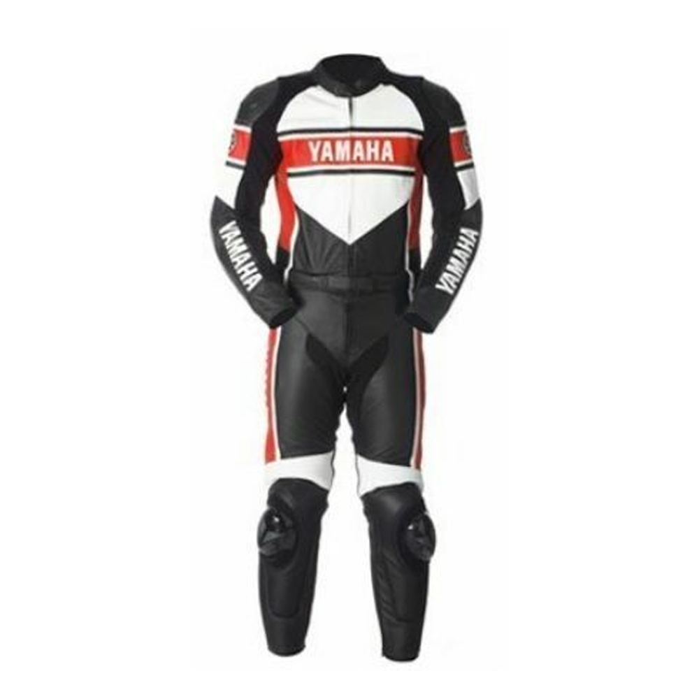 New Men Red Black Yamaha Rider Motorcycle Leather Racing Biker Suit