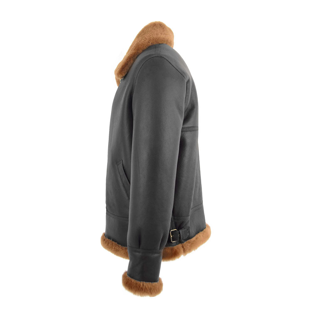 Men's Bomber Aiator B3 Sheepskin brown Leather Jacket