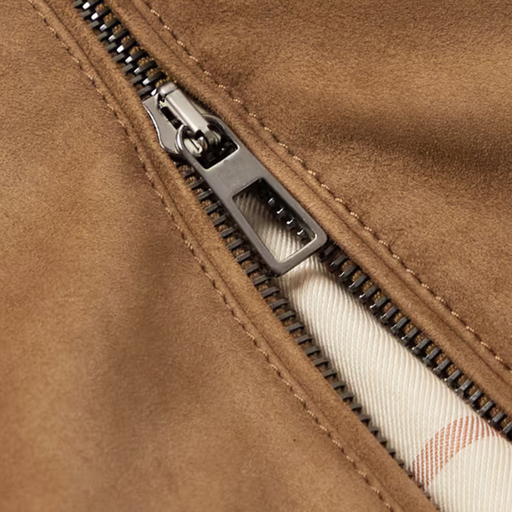 Men Lambskin Brown Suede Leather Jacket