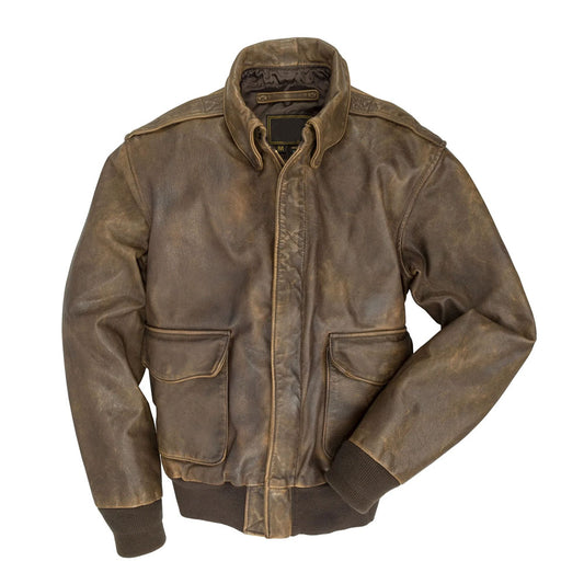 New Men Aviator Flying Pilot B3 Airforce A-2 Brown Bomber Leather Jacket