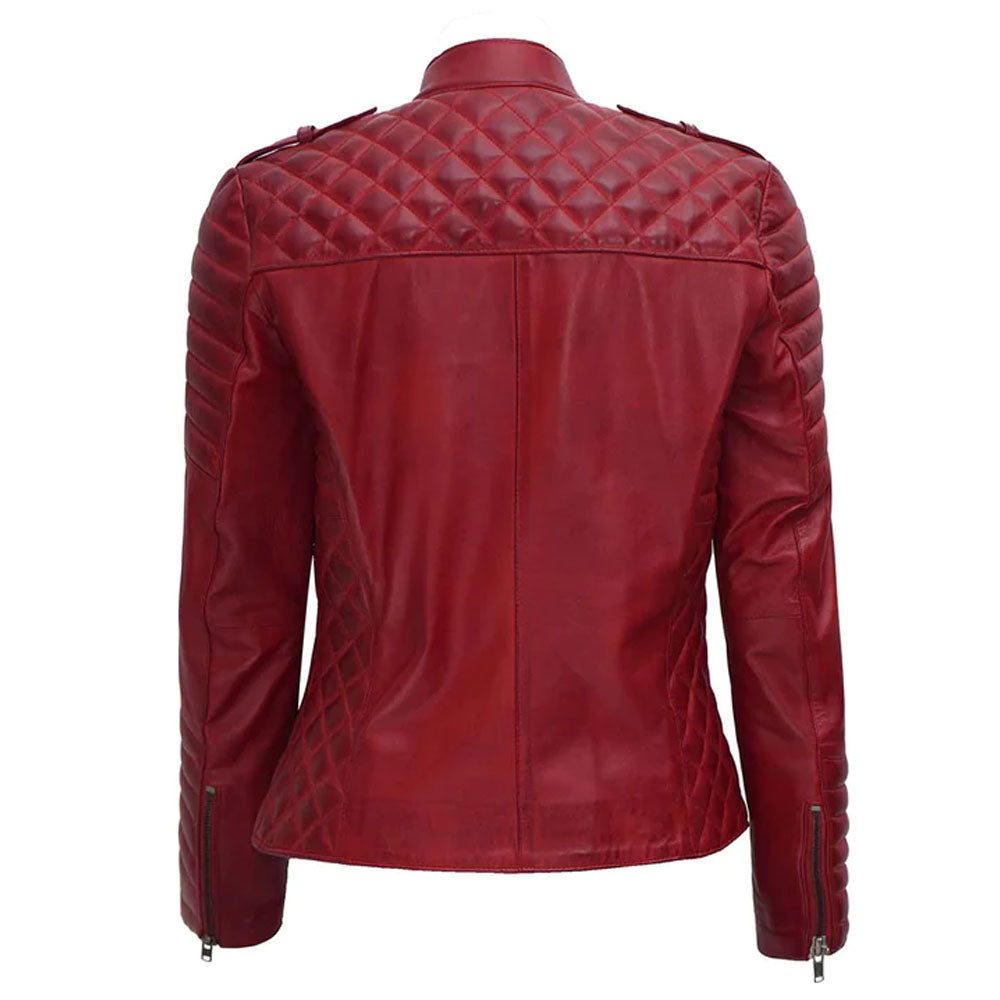 Women Styled Motorcycle Lambskin Leather Jacket
