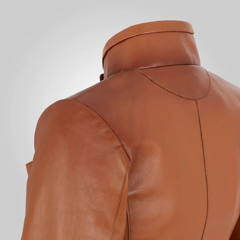 Women Sheepskin Brown Leather Jacket